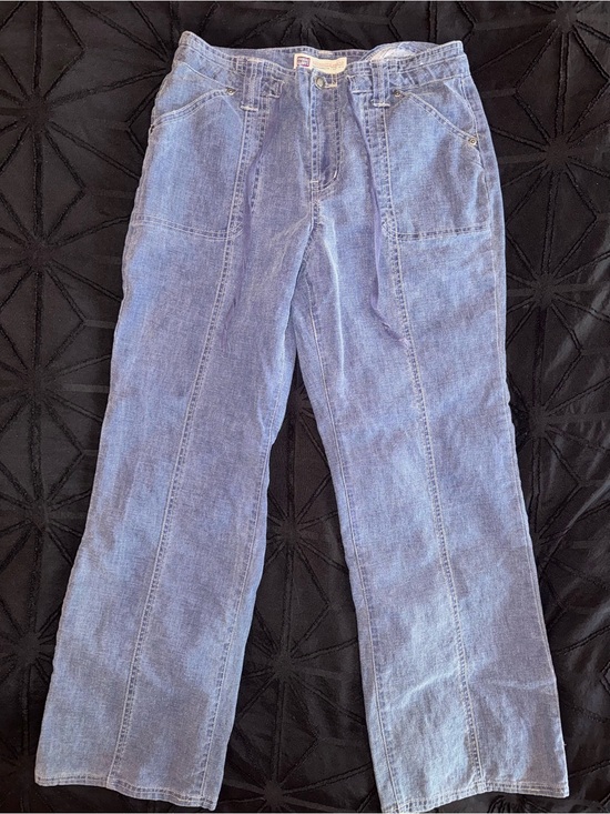 Faded Glory Pants - VTG Faded Glory Navy Linen-Blend Trousers